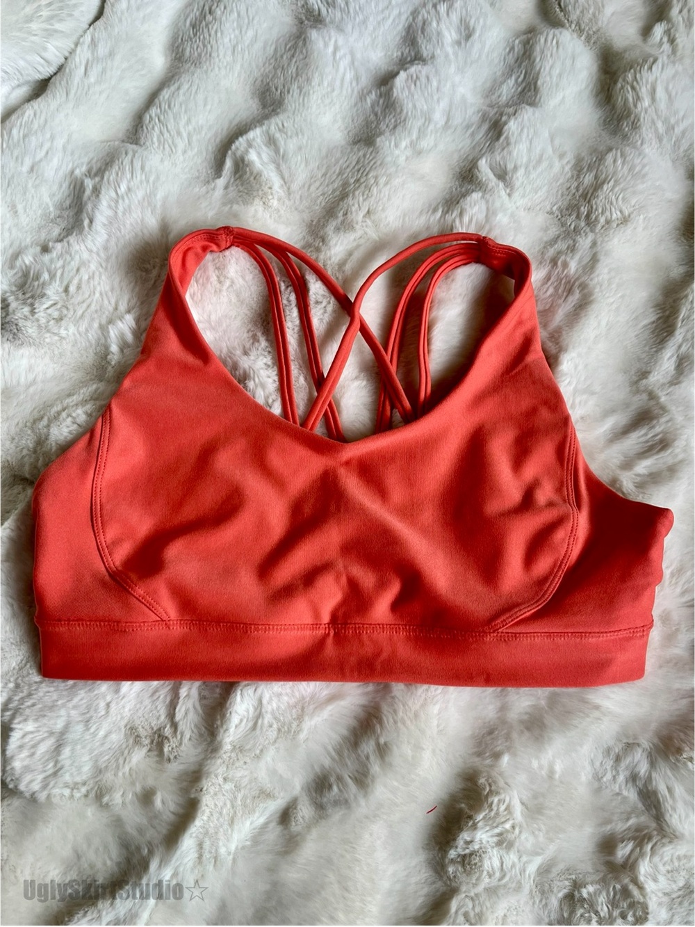 Dip Activewear Strappy Back Sports Bra - Coral Terracotta - Size Large